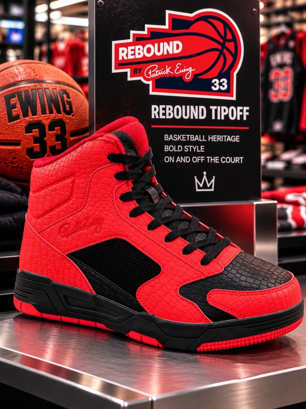 Ewing Athletics Rebound Tipoff High Top Sneakers – Red/Black – Men’s 11 – NIB